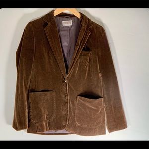 Worthington custom tailored brown velvet blazer jacket